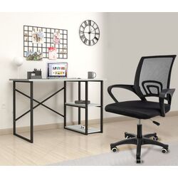 Set de mobila pentru oficiu Fabulous 2 rafturi/Jumi Smart CM-922983 (White/Black)