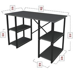 Комплект офисной мебели Fabulous 4 полки/Shelves Metal 5 секции/Gotel C4F (Anthracite/Black) Thumb