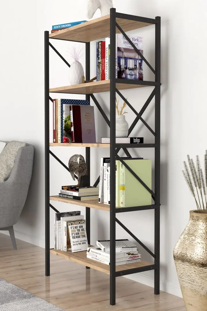 Комплект офисной мебели Fabulous 4 полки/Shelves Metal 5 секции/Gotel C4F (Pine/Black) - 5