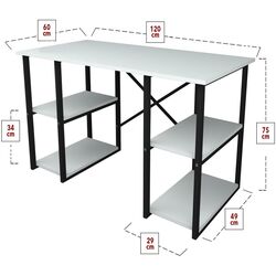 Комплект офисной мебели Fabulous 4 полки/Shelves Metal 5 секции/Gotel C4F (White/Black) Thumb