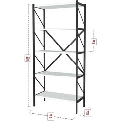 Комплект офисной мебели Fabulous 4 полки/Shelves Metal 5 секции/Gotel C4F (White/Black) Thumb
