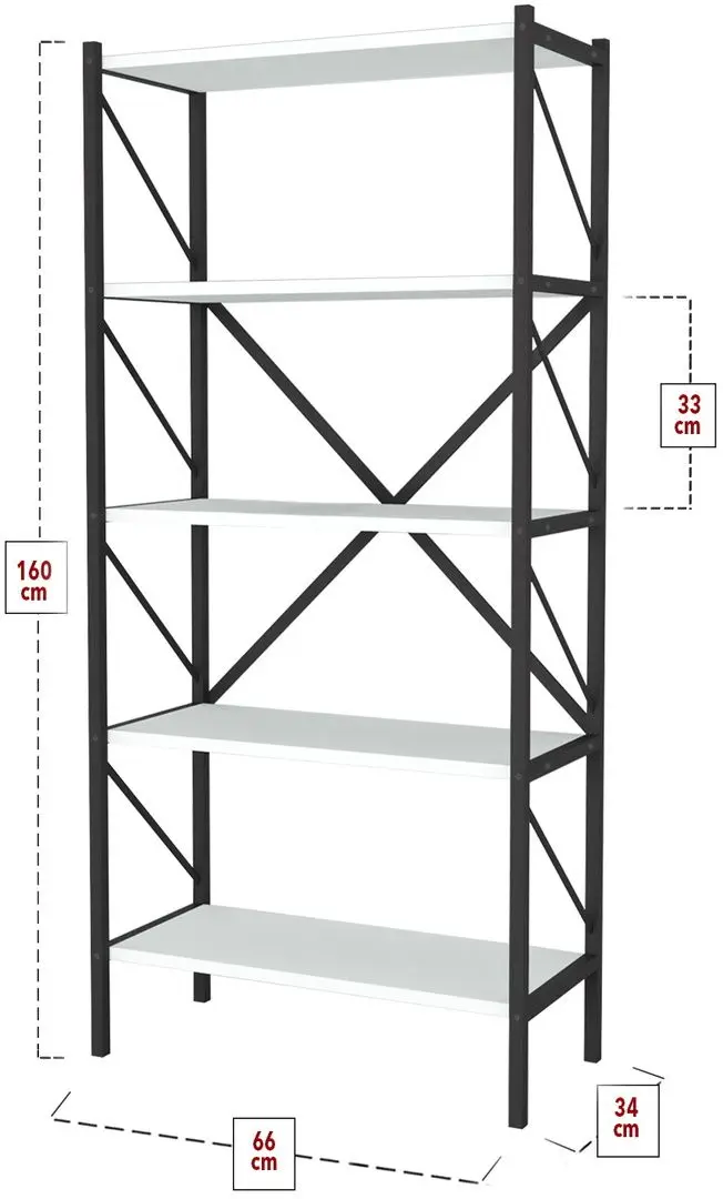 Комплект офисной мебели Fabulous 4 полки/Shelves Metal 5 секции/Gotel C4F (White/Black) - 6