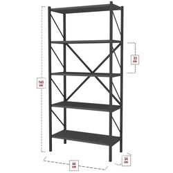 Комплект офисной мебели Fabulous 4 полки/Shelves Metal 5 секции/Jumi Smart CM-922983 (Anthracite/Black) Thumb