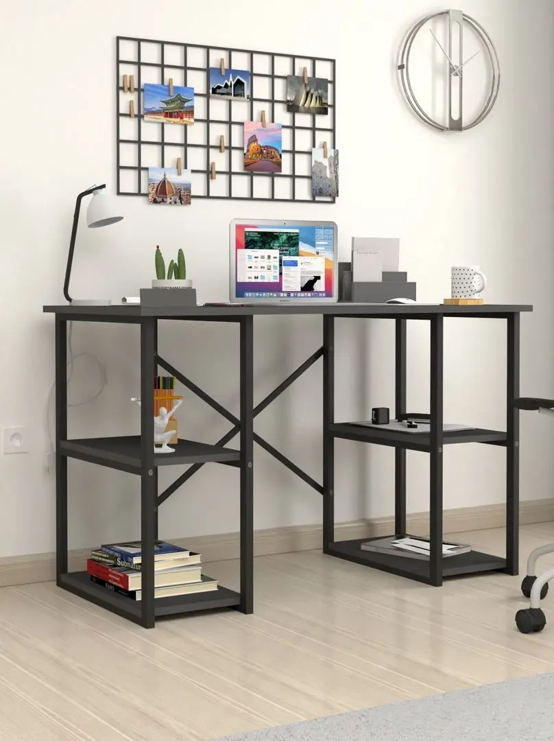 Комплект офисной мебели Fabulous 4 полки/Shelves Metal 5 секции/Jumi Smart CM-922983 (Anthracite/Black) - 7