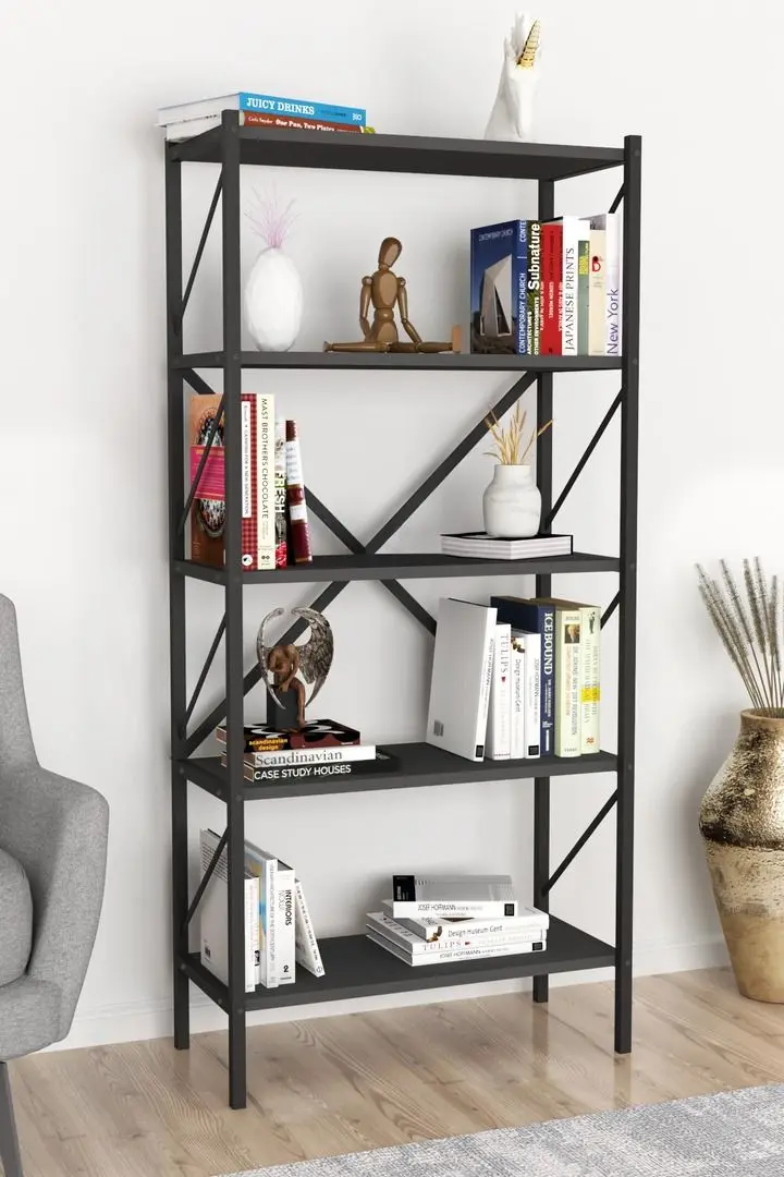 Комплект офисной мебели Fabulous 4 полки/Shelves Metal 5 секции/Jumi Smart CM-922983 (Anthracite/Black) - 9