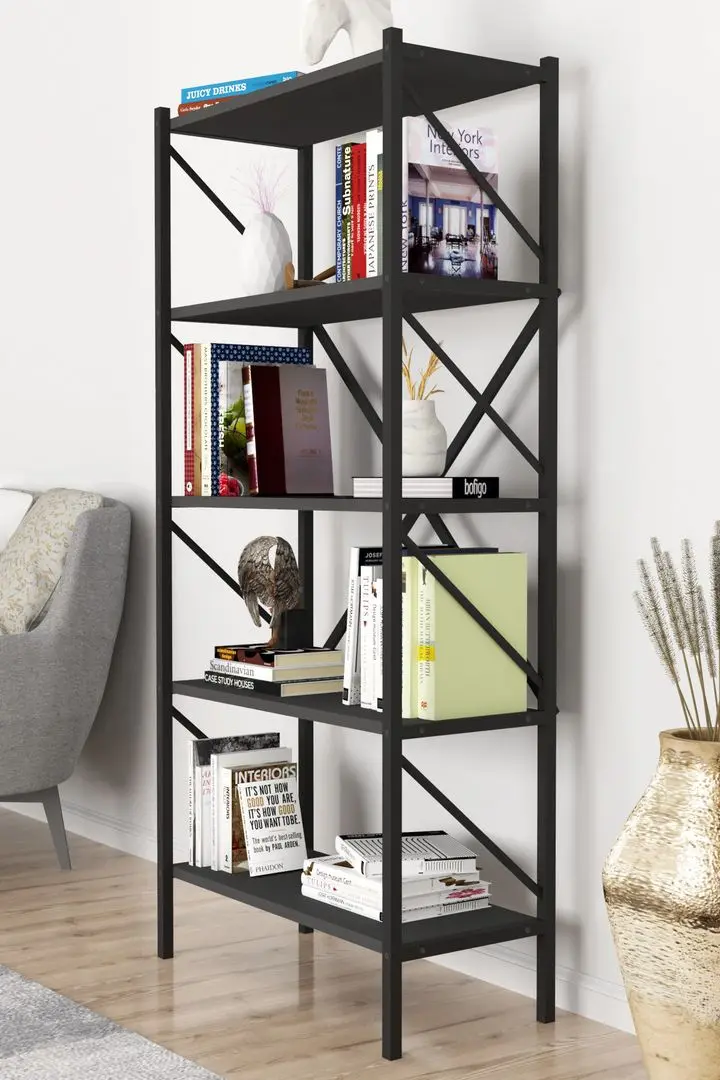 Комплект офисной мебели Fabulous 4 полки/Shelves Metal 5 секции/Jumi Smart CM-922983 (Anthracite/Black) - 10