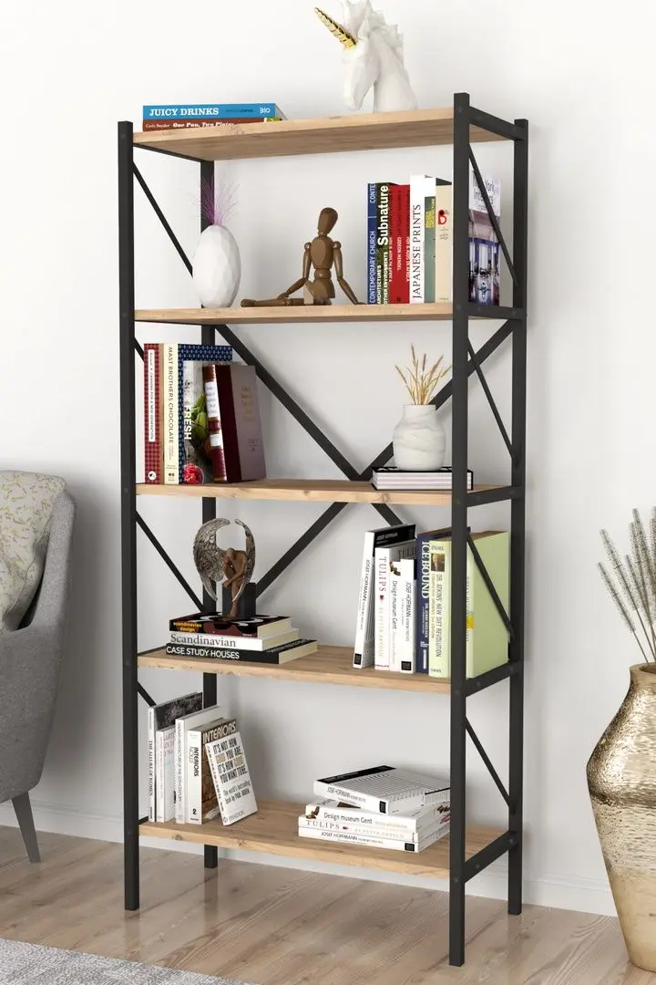 Комплект офисной мебели Fabulous 4 полки/Shelves Metal 5 секции/Jumi Smart CM-922983 (Pine/Black) - 11