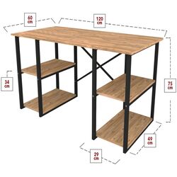 Комплект офисной мебели Fabulous 4 полки/Shelves Metal 5 секции/Jumi Smart CM-922983 (Pine/Black) Thumb