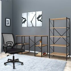 Комплект офисной мебели Fabulous 4 полки/Shelves Metal 5 секции/Jumi Smart CM-922983 (Pine/Black)