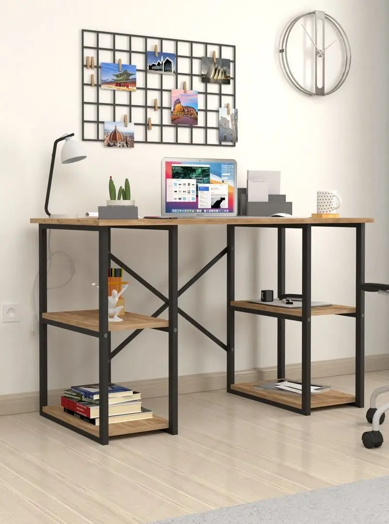Комплект офисной мебели Fabulous 4 полки/Shelves Metal 5 секции/Jumi Smart CM-922983 (Pine/Black) - 6