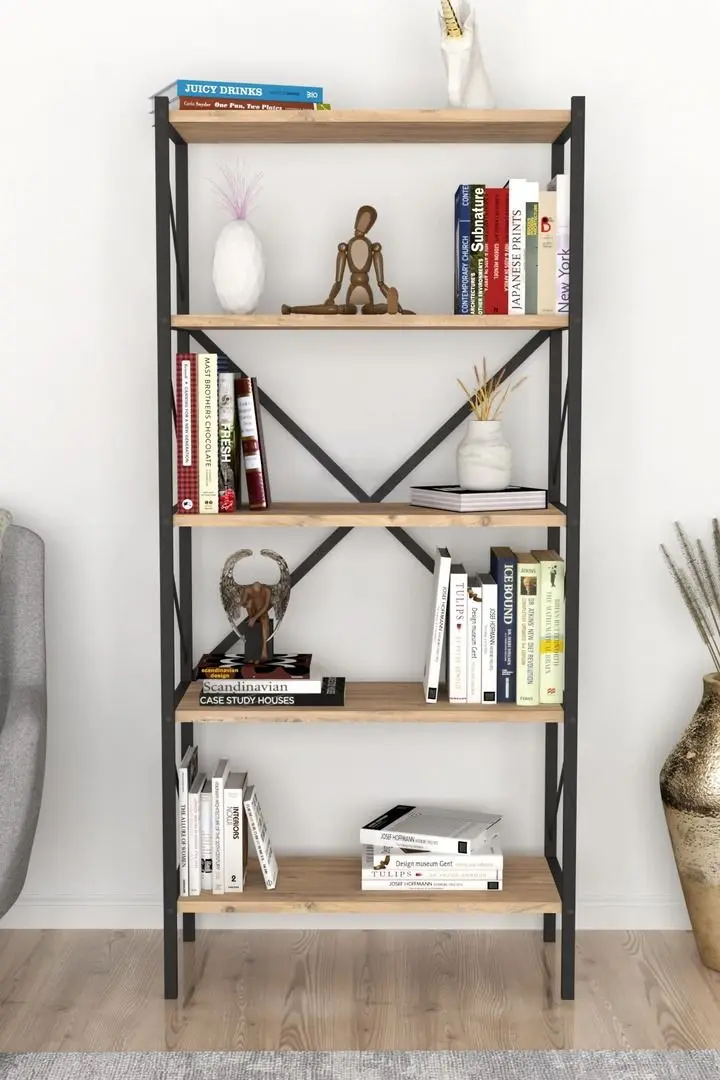 Комплект офисной мебели Fabulous 4 полки/Shelves Metal 5 секции/Jumi Smart CM-922983 (Pine/Black) - 9