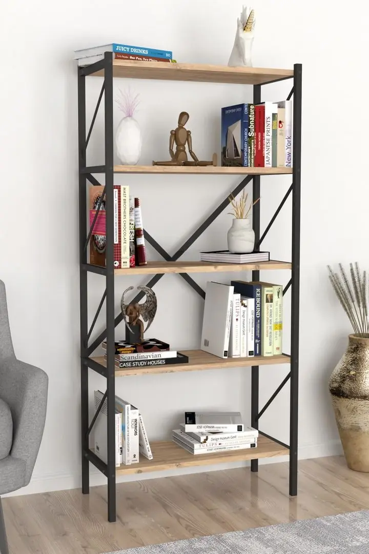 Комплект офисной мебели Fabulous 4 полки/Shelves Metal 5 секции/Jumi Smart CM-922983 (Pine/Black) - 10