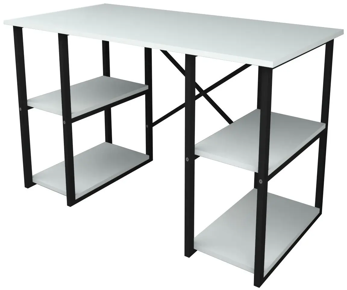 Комплект офисной мебели Fabulous 4 полки/Shelves Metal 5 секции/Jumi Smart CM-922983 (White/Black) - 2