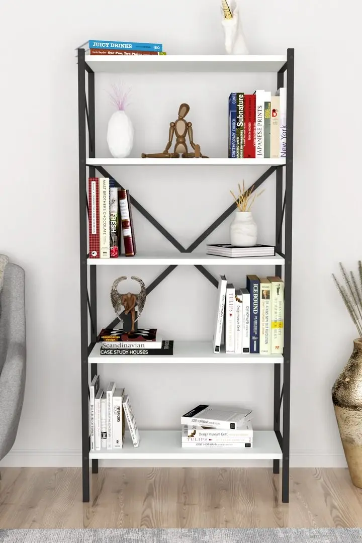 Комплект офисной мебели Fabulous 4 полки/Shelves Metal 5 секции/Jumi Smart CM-922983 (White/Black) - 10