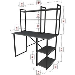 Комплект офисной мебели Fabulous с надставкой/Gotel C4F (Anthracite/Black) Thumb