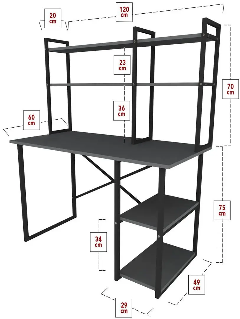 Комплект офисной мебели Fabulous с надставкой/Gotel C4F (Anthracite/Black) - 2