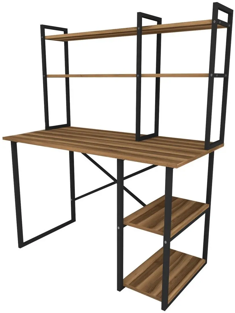 Комплект офисной мебели Fabulous с надставкой/Gotel C4F (Walnut/Black) - 5