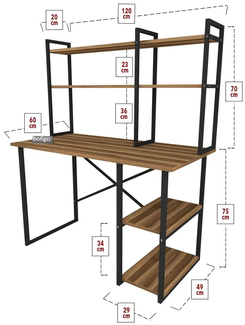 Комплект офисной мебели Fabulous с надставкой/Gotel C4F (Walnut/Black) - 2