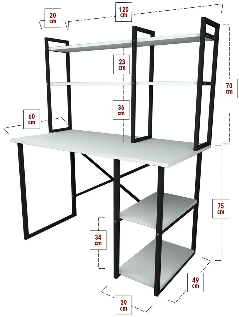 Комплект офисной мебели Fabulous с надставкой/Gotel C4F (White/Black) - 8