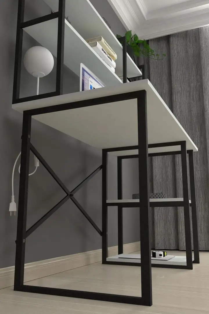 Комплект офисной мебели Fabulous с надставкой/Gotel C4F (White/Black) - 5