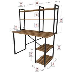 Комплект офисной мебели Fabulous с надставкой/Jumi Smart CM-922983 (Walnut/Black) Thumb