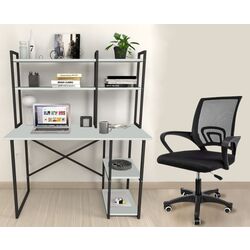 Set de mobila pentru oficiu Fabulous cu etajera/Jumi Smart CM-92298 (White/Black)