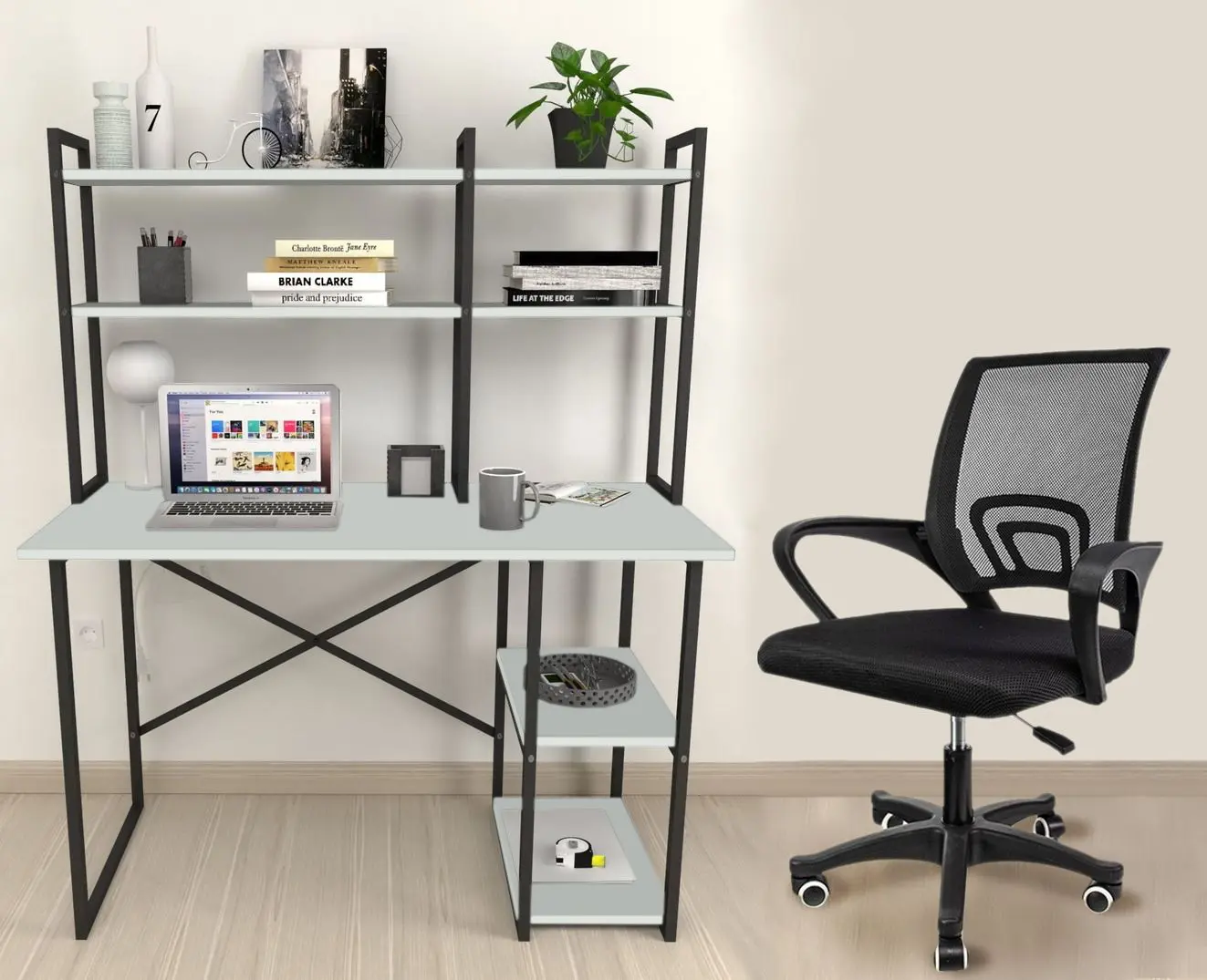 Комплект офисной мебели Fabulous с надставкой/Jumi Smart CM-922983 (White/Black)