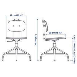 Set de mobila pentru oficiu Ikea Fjällbo/Kullaberg/Gullhult scaun rotativ (Negru/Pin) Thumb