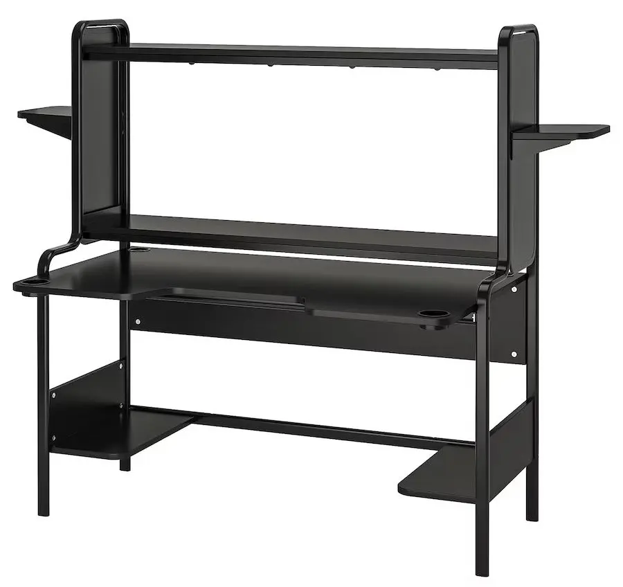 Set de mobila pentru oficiu Ikea Fredde/Styrspel (Negru/Purpuriu)