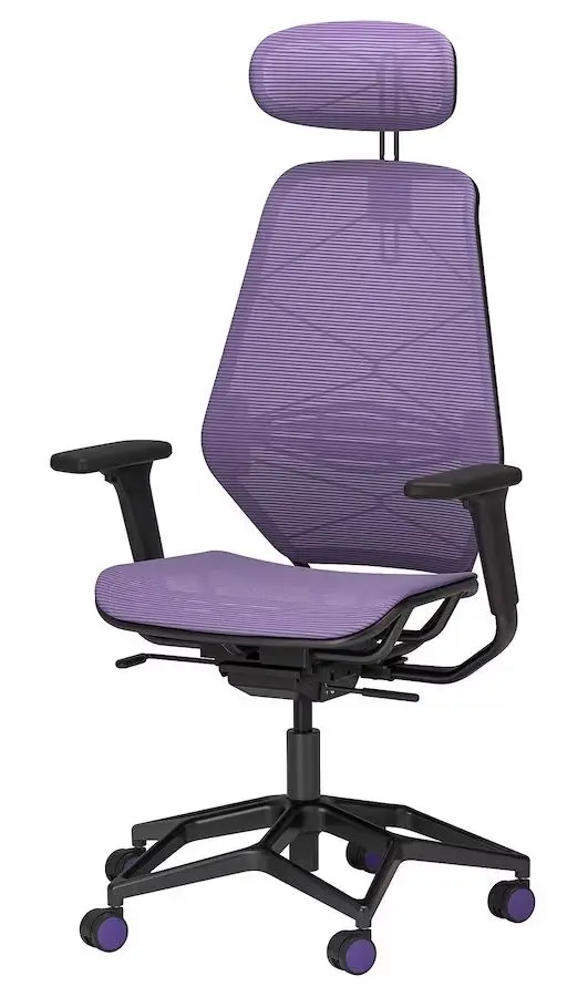 Set de mobila pentru oficiu Ikea Fredde/Styrspel (Negru/Purpuriu)