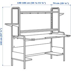 Комплект офисной мебели Ikea Fredde/Styrspel (Черный/Серый) Thumb