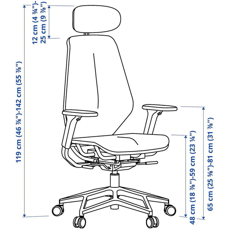 Комплект офисной мебели Ikea Fredde/Styrspel (Черный/Серый)