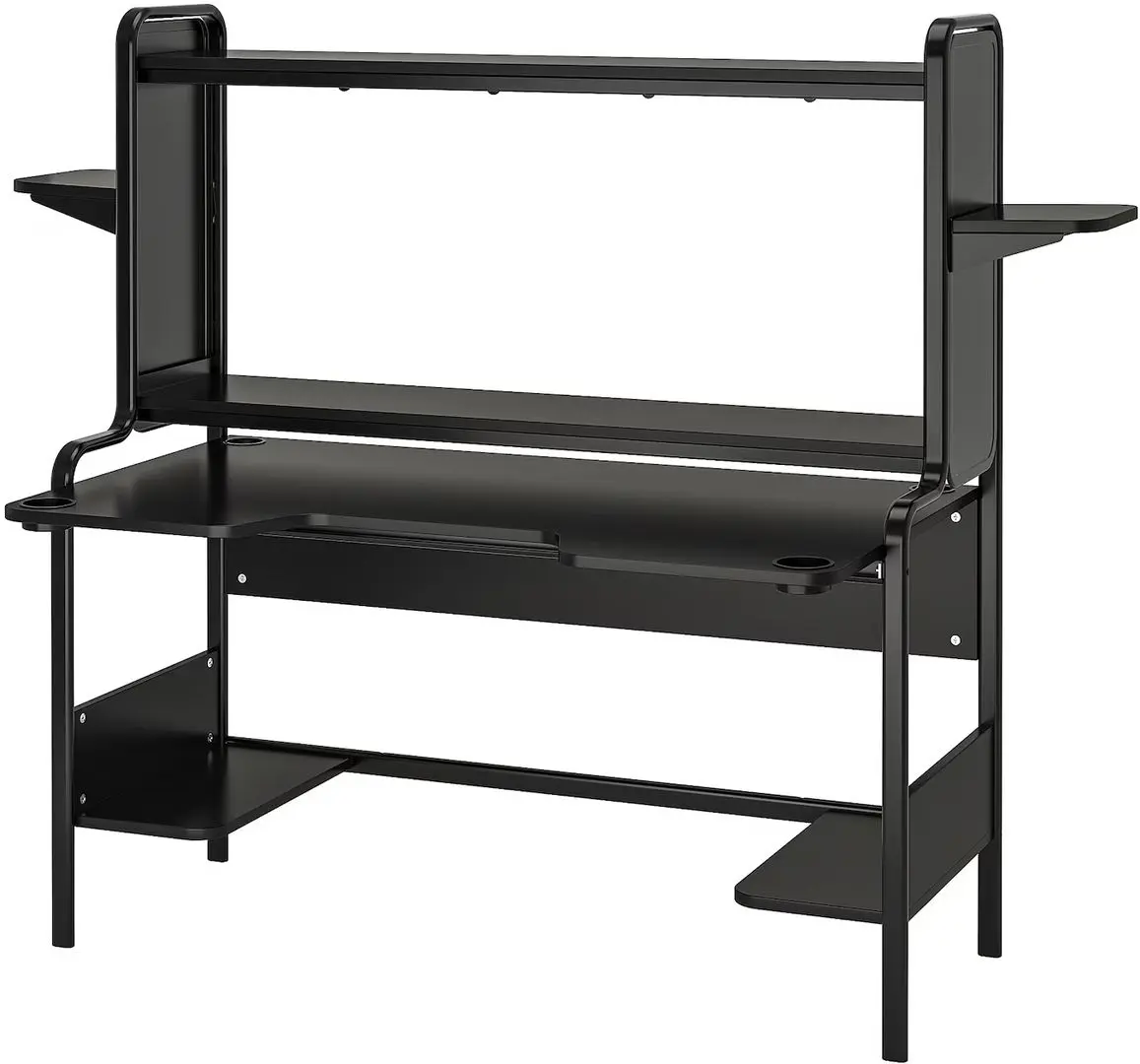 Set de mobila pentru oficiu Ikea Fredde/Styrspel (Negru/Gri)