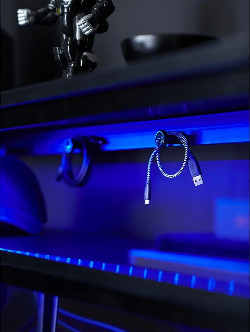 Set de mobila pentru oficiu Ikea Fredde/Styrspel (Negru/Gri)