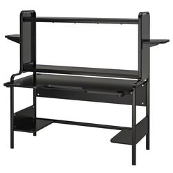 Set de mobila pentru oficiu Ikea Fredde/Styrspel (Negru/Gri/Rosu) Thumb