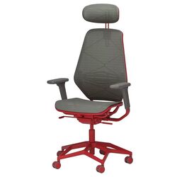 Set de mobila pentru oficiu Ikea Fredde/Styrspel (Negru/Gri/Rosu) Thumb