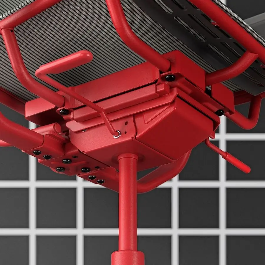 Set de mobila pentru oficiu Ikea Fredde/Styrspel (Negru/Gri/Rosu)