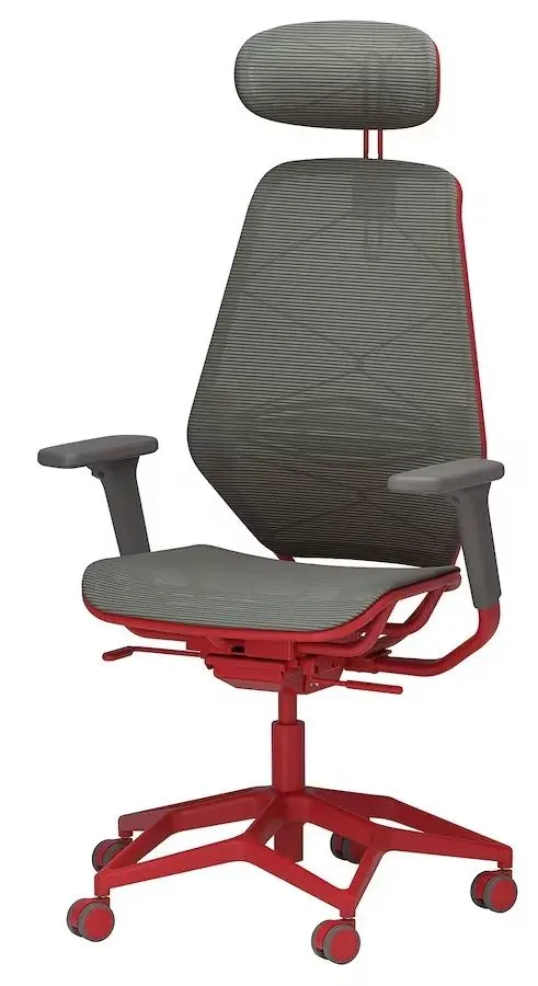 Set de mobila pentru oficiu Ikea Fredde/Styrspel (Negru/Gri/Rosu)