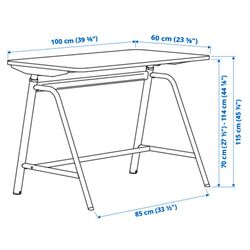 Set de mobila pentru oficiu Ikea Gladhojden/Nilserik (Alb/Albastru Inchis) Thumb
