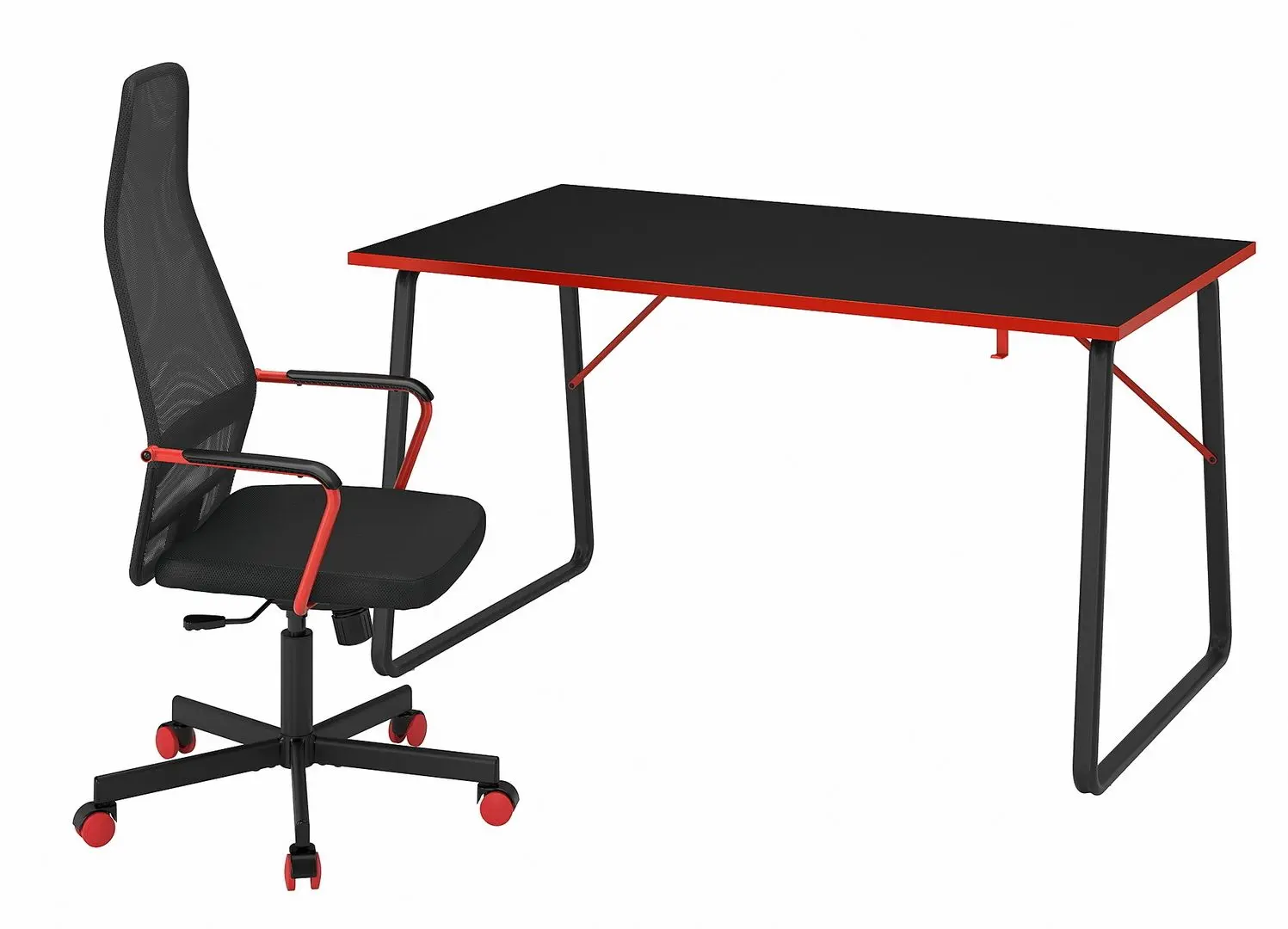 Set de mobila pentru oficiu Ikea Huvudspelare (Negru)