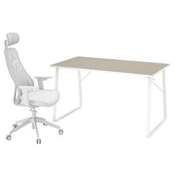 Set de mobila pentru oficiu Ikea Huvudspelare/Matchspel (Bej/Gri) Thumb