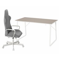 Комплект офисной мебели Ikea Huvudspelare/Utespelare (Бежевый/Серый)