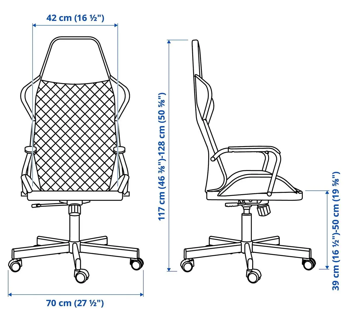 Комплект офисной мебели Ikea Huvudspelare/Utespelare (Черный) - 5