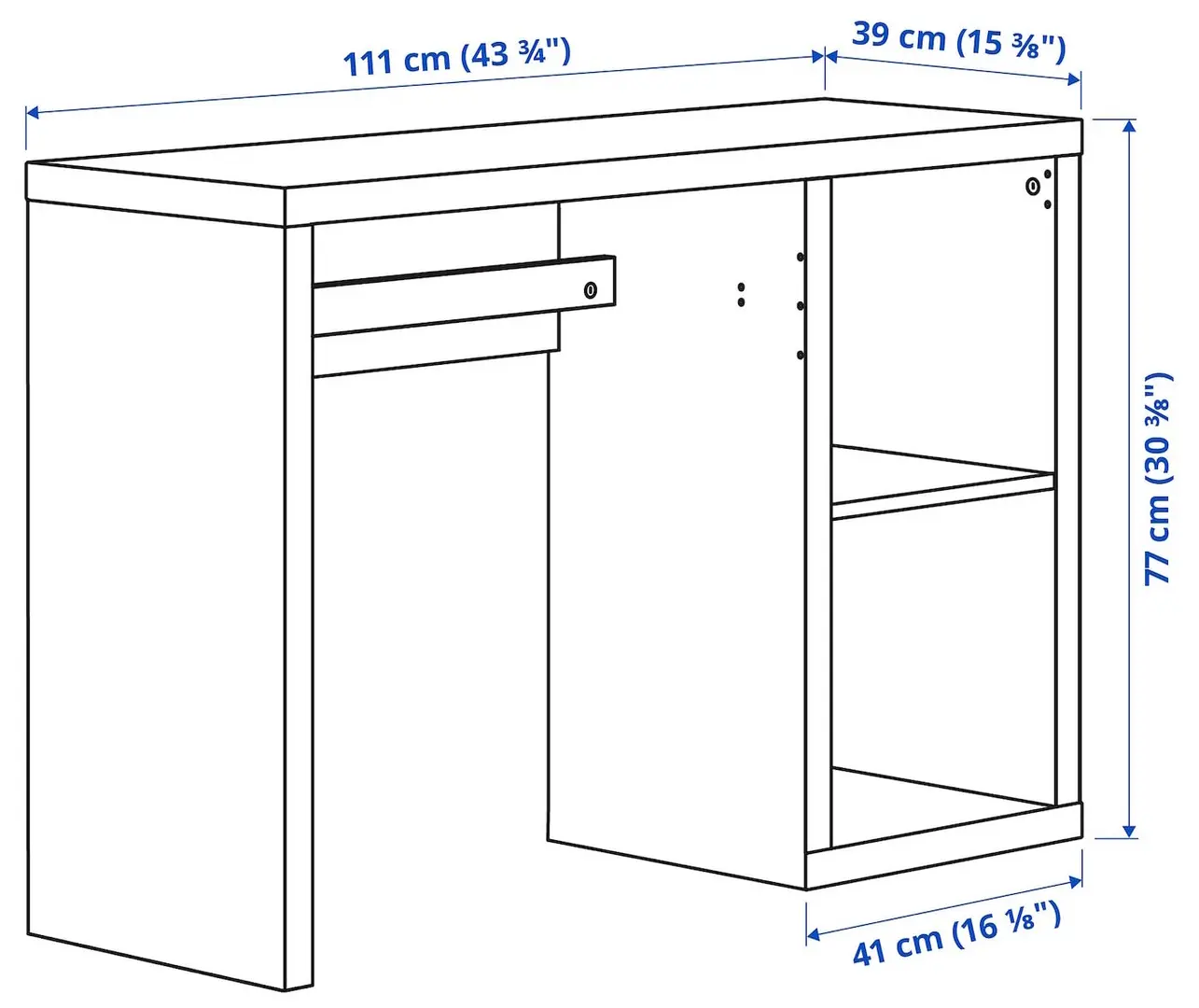 Set mobila pentru oficiu Ikea Kallax/Eldberget (Alb/Gri inchis/Negru)