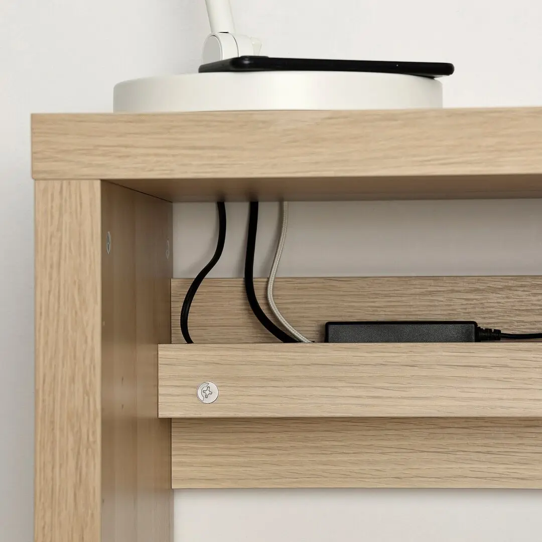 Set mobila pentru oficiu Ikea Kallax/Eldberget (Aspect stejar antichizat/Gri inchis/Negru)