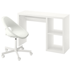 Set mobila pentru oficiu Ikea Kallax/Loberget (Alb) Thumb