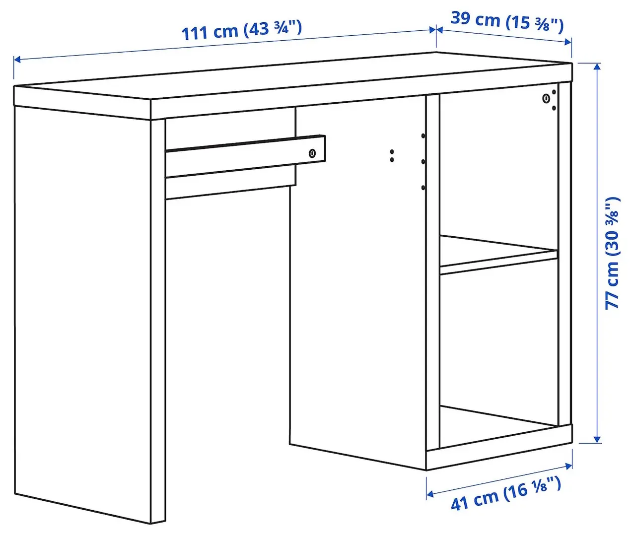 Set mobila pentru oficiu Ikea Kallax/Loberget (Alb)