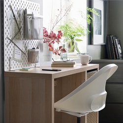 Set mobila pentru oficiu Ikea Kallax/Loberget (Aspect stejar antichizat/Alb) Thumb