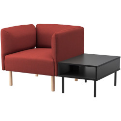 Комплект офисной мебели Ikea Lillehem/Gunnared/Tunsta дерево (Красно-коричневый/Натуральное дерево/Черный) Thumb