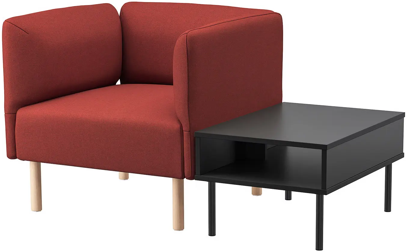 Комплект офисной мебели Ikea Lillehem/Gunnared/Tunsta дерево (Красно-коричневый/Натуральное дерево/Черный) - 2